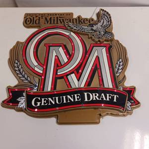 lot 16 image: LED lighted Old Milwaukee Genuine Draft Beer Sign