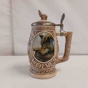 lot 27 image: Wolf Face Beer Stein - 1997