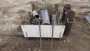 lot 49 image: Pallet of Tent Stakes (around 56) WIth Steal Holding Tubes