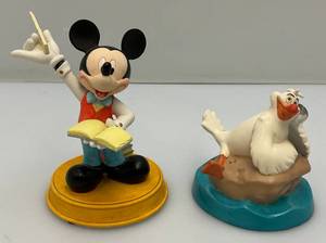 lot 11 image: WDCC Walt Disney Classic Collection The Little Mermaid Scuttie & 3 And Walt Disney Mickey Teacher Figurine 4 14 (Ruler Has Crack)