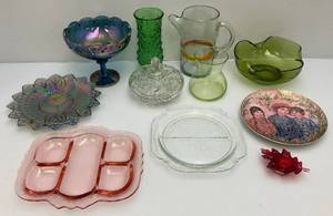 lot 76 image: Misc. Vintage Glass Items Including Carnival Glass & More