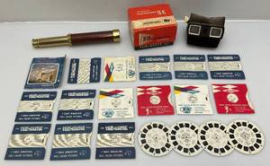 lot 92 image: Vintage 3D View Master Model E In Original Box & Telescope