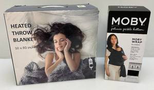 lot 100 image: Moby Wrap Classic & Heated Throw Blacket (NIB)