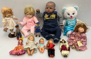 lot 106 image: Misc. Vintage Creepy Doll Lot Including Reborn & More