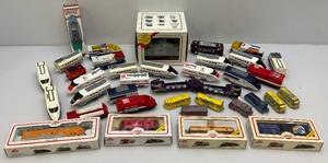 lot 157 image: Large Group Of Misc. Toy Trains Including HO Scale, Tootsie Toy & More (Some In Original Boxes)