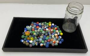 lot 177 image: Vintage Misc. Marbles (Some Glow Under UV Light)