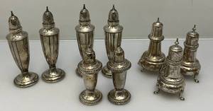 lot 186 image: 26.6 Ozs. Of Weighted Sterling Silver Salt & Pepper Shakers