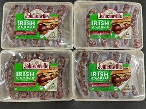 lot 30 image: Set of 4 Johnsonville Irish OGarlic Sausage Packs