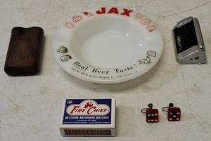 lot 21 image: Vintage Collectibles - Dice Earrings, Playboy Lighter & More (View Photos)
