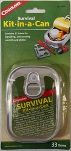 lot 25 image: Coghlans Survival Kit in a Can - Contains 33 Items (View Photos for the List)