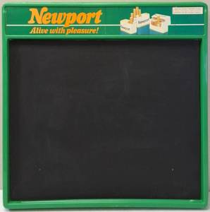 lot 32 image: Vintage Newport Alive with pleasure Chalk Board  Advertisement Display