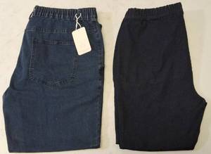 lot 44 image: His & Her Elastic Waist Jeans (1) Mens Soojun Jeans Size 40 x 28 (1) Womens Blair Jeans Size 18PS (View Photos)