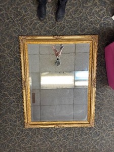 lot 1 image: Vintage Large French Antique Style Gold Gilt Solid Wood Framed Mirror