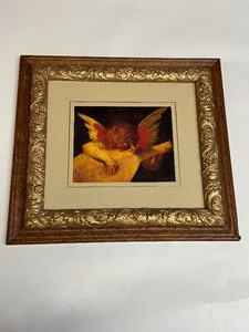 lot 8 image: Ornately Framed Angel Musician Print By Rosso Fiorentino (1495-1540)