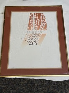 lot 32 image: Pussy Willows Signed Framed Numbered Embossed Paper Art