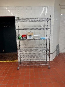 Stainless Steel Shelving and Contents