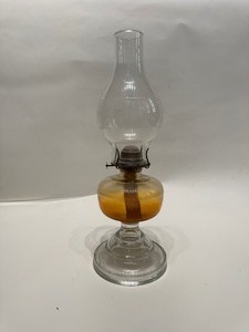 lot 9 image: Vintage Glass Kerosene Lamp