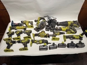 Huge Lot of Ryobi 18 Volt Tools w/Batteries & Chargers