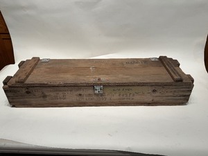 lot 36 image: Vintage 76mm Ammo BoxCrate
