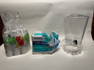 lot 83 image: Water Dispenser, Cups, Napkins