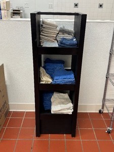 lot 87 image: RagsWash Clothes and Wood Shelf