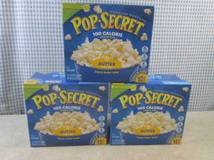 lot 189 image: (C-1) 3 Boxes of Pop-Secret Snack S...