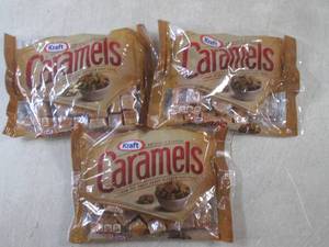 lot 195 image: (B-1) 3 Bags of Kraft Caramels 11oz...