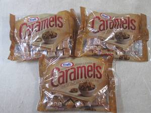 lot 196 image: (B-1) 3 Bags of Kraft Caramels 11oz...