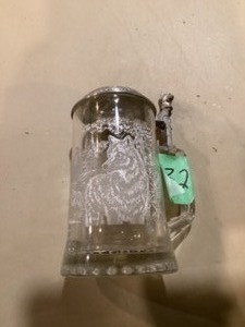 lot 32 image: Wolf Beer Stein wtop - glass