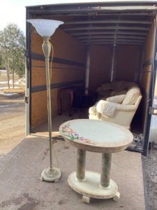 lot 42 image: Lamp and table