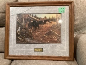 lot 22 image: Wild America wolf print