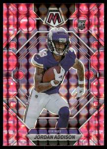 lot 25 image: Jordan Addison RC 2023 Panini Mosaic Pink #337 Minnesota Vikings  Football Card