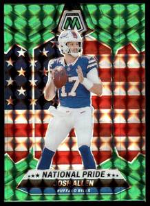 lot 28 image: Josh Allen 2024 Panini Mosaic Green Prizm #254 Buffalo Bills  Football Card