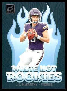 lot 30 image: J.J. McCarthy RC 2024 Donruss White Hot Action Packed Rookies #WH1 Minnesota Vikings  Football Card