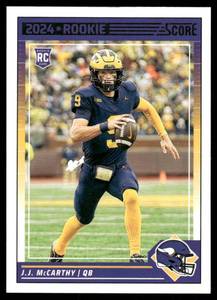 lot 36 image: J.J. McCarthy RC 2024 Score Rookie Signatures #304 Minnesota Vikings  Football Card