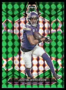 lot 47 image: Justin Jefferson 2024 Panini Mosaic Green #143 Minnesota Vikings  Football Card