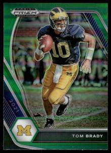 lot 48 image: Tom Brady 2021 Panini Prizm Draft Picks Collegiate Green #6 Michigan Wolverines  Football Card