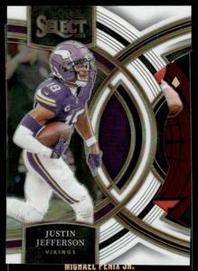 lot 51 image: Justin Jefferson Die Cuthbert 2024 Select Panini Prizm #175 Minnesota Vikings  Football Card