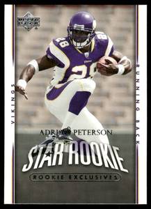 lot 54 image: Adrian Peterson RC 2007 Upper Sport Decks #279 Minnesota Vikings  Football Card