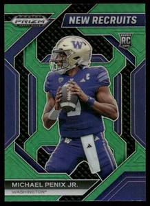 lot 55 image: Michael Penix Jr. RC 2024 Panini Prizm Draft Picks #NR-MPJ Atlanta Falcons  Football Card