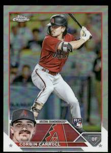 lot 60 image: Corbin Carroll RC Refractor 2023 Topps Chrome #95 Arizona Diamondbacks  Baseball Card