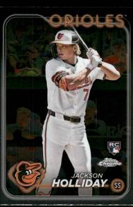lot 61 image: Jackson Holliday RC 2024 Topps Chrome #88 Baltimore Orioles  Baseball Card