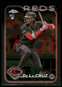 lot 62 image: Elly De La Cruz RC 2024 Topps Chrome #44 Cincinnati Reds  Baseball Card