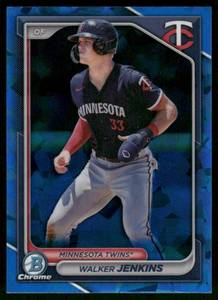 lot 72 image: Walker Jenkins #1 Prospect 2024 Bowman Chrome Prospects Sapphire #BCP-204 Minnesota Twins  Baseball Card