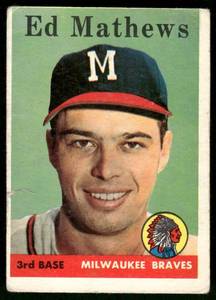 lot 73 image: Ed Mathews 1958 Topps #440 Milwaukee Braves  Baseball Card