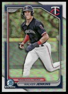 lot 80 image: Walker Jenkins #1 Prospect 2024 Bowman Draft Chrome Refractor #BDC-166 Minnesota Twins  Baseball Card