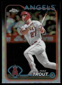 lot 83 image: Mike Trout Refractor 2024 Topps Chrome #200 Los Angeles Angels  Baseball Card