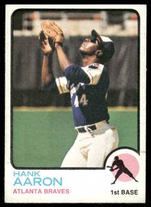 lot 85 image: Hank Aaron 1973 Topps #100 Atlanta Braves  Baseball Card