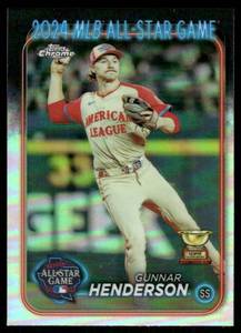lot 88 image: Gunnar Henderson Rookie Cup Refractor 2024 Topps Chrome Update 2024 All Star Game #ASGC-5 Baltimore Orioles  Baseball Card