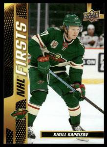 lot 90 image: Kirill Kaprizov 2020 Upper Deck NHL Firsts Achievement #NF-28 Minnesota Wild  Hockey Card